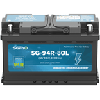 SGFYO Group Size 35 Car Battery,12V 55Ah 650CCA 88RC,AGM Maintenance Free Start Stop Automotive Replacement Battery