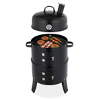 Zimtown BBQ Charcoal Grill Outdoor Barbecue Pit Smoker with 3 Levels Patio Backyard Black