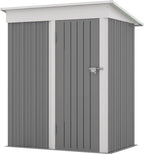 Patiowell 5x3 FT Outdoor Storage Shed Tool Shed with Sloping Roof and Lockable Door Metal Shed