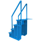 Aqua Select White Outside Flip-up Safety Ladder for Above Ground Pools 48-54H