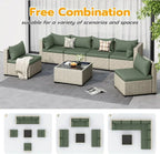 UDPATIO Outdoor Patio Furniture Set 7-Piece PE Wicker Sectional Sofa Outdoor Conversation Set