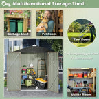 Devoko Outdoor Storage Shed Lockable Metal Garden Shed Steel Anti-Corrosion Storage House