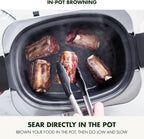 8-in-1 Programmable 6QT Electric Slow Cooker with Dishwasher-Safe Lid and Removable Base