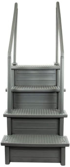 Aqua Select White Outside Flip-up Safety Ladder for Above Ground Pools 48-54H