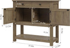 Farmhouse style console table coffee bar, entry table with storage rack, sofa table buffet sideboard
