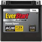EverStart Platinum AGM Power Sport Battery, Group Size TX14L 12 Volt, 200 CCA