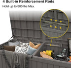 EAST OAK Outdoor Storage Box 60 Gallon Deck Box Indoor and Outdoor Use Waterproof Resin Storage
