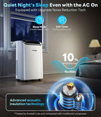 14,000 BTU Portable Air Conditioner Cools Up to 700 Sq.Ft Auto-Evaporation Low Noise Portable