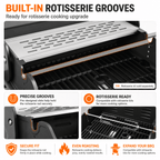 3-Burner Gas Grill with Side Burner, 40,500 BTU Propane BBQ Grill with Porcelain-Enameled Cast Iron Grates, Built-in Thermometer, Ideal for Patio Camping Outdoor Cooking