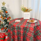 Festliche rote karierte Tischdecke, Weihnachts-Ins-Style-Vintage-Dekoration für fotofertiges Essen