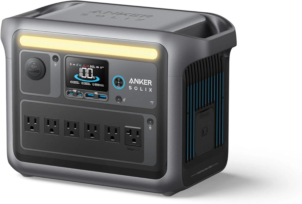 Portable Power Station, 1800W (2400W Peak) Solar Generator, 58 Minutes to Fully Charge, 1056wh LiFePO4 Battery,