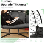 Double Egg Chair Hammock Swing Chair Foldable Hanging Loveseat UV Resistant Cushions