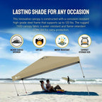 10x10 Pop-Up Awning One-Click Installation Beach Tent Outdoor Sunshade Silver Coated Top