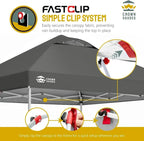 10x10 Pop-Up Awning One-Click Installation Beach Tent Outdoor Sunshade Silver Coated Top