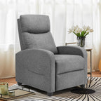 Swivel Rocking Recliner Chair with Extra Large Footrest High Back, Upholstered Glider Nursery Chair for Living Room, Bedroom & Nursery, Comfortable Deep Seat for Relaxation, Grey