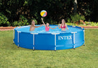 Intex 12 Ft x 30 Inches Metal Frame Set Above Ground Swimming Pool with Filter & Cover