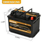 Autocessking Platinum AGM Battery, Group 47 Rechargeable Automotive Batteries for Car, 12V H5 680CCA 60Ah 100RC