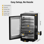 EAST OAK 30 Outdoor Electric Smoker Built-in meat probe smokes up to 6 times longer
