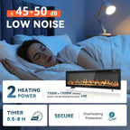 EUHOMY 50 Inch Electric Fireplace Wall Recessed Adjustable Flame Color Fireplace Heater