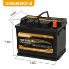 Autocessking Platinum AGM Battery, Group 47 Rechargeable Automotive Batteries for Car, 12V H5 680CCA 60Ah 100RC