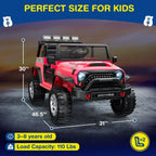 L8 Ride On Car 2 Seater 12V Kids Electric Car Remote Control 4-Wheel Suspension Bluetooth Speaker