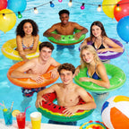 Inflatable Pool Tubes for Adults 30 inch Swim Pool Floats Inflatable Floats Rings Swim Luau Party Colorful Swimming Ring Hawaii Summer Beach Toys for Swimming Party