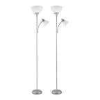 Torchiere Floor Lamp with Adjustable Reading Light and Three Level Dimming for Home Use