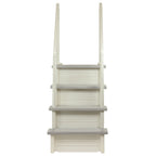 Aqua Select White Outside Flip-up Safety Ladder for Above Ground Pools 48-54H