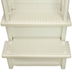Aqua Select White Anti-Slip Pool Steps with White Steps and White Outside Flip-up Safety Ladder, 48-54H