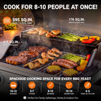 3-Burner Gas Grill with Side Burner, 40,500 BTU Propane BBQ Grill with Porcelain-Enameled Cast Iron Grates, Built-in Thermometer, Ideal for Patio Camping Outdoor Cooking
