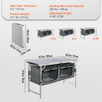 KFFKFF Portable Folding Cook Station Tables, Black