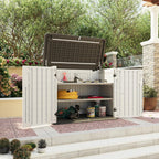 Oxun Outdoor Storage Shed, 64 Cubic Feet Vertical Storage Shed Outdoor with Floor