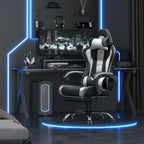 Gaming Chair with Massage Lumbar Support and Footrest Height Office Gaming Chair