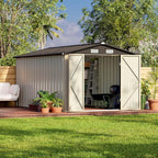 Patiowell 5x3 FT Outdoor Storage Shed Tool Shed with Sloping Roof and Lockable Door Metal Shed