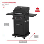 Nexgrill Deluxe 2-Burner Gas Grill with 401 SQ In Grate, 28000 BTUs, Stainless Steel Control Panel & Foldable Side Table, Propane BBQ Grill for Outdoor Cooking, Patios, Backyards and More -720-0864RA