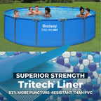 Bestway Steel Pro MAX 14’ x 42 Metal Frame Above Ground Pool, Blue, POOL ONLY