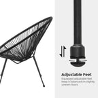 Outdoor Settee 2-Seat Garden Furniture with Backrest PE Rattan
