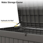 EAST OAK Outdoor Storage Box 60 Gallon Deck Box Indoor and Outdoor Use Waterproof Resin Storage