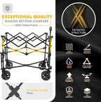 400L Large Capacity Folding Double Decker Wagon with Brakes 50 Extra Long Extender Cart
