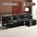 ihanherry 146-inch U-shaped modern sofa modular area cloud sofa