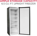 Frigidaire Upright Freezer 6.5 cu. ft. Deep Freeze Vinyl Coated Metal Wire Shelving Compact
