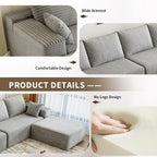 107.5 Cloud Modular Sectional Sofa Couch with L-Shape Chaise,Modern Minimalist Upholstered Couches