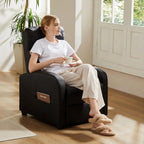 Sweetcrispy Massage Recliner Chair for Adults, Adjustable Home Theater Seating with Lumbar Support for Living Room, Modern Fabric Reclining, Pure Black