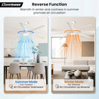 Modern Ceiling Fans with Lights, 72 Inch Ceiling Fan with Light and Remote, Bedroom Living Room Library Cafe Outdoor/Industrial,24W 3CCT Dimmable, 8 Blades 6 Speed Reversible Quiet DC Motor, Black