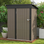 Patiowell 5x3 FT Outdoor Storage Shed Tool Shed with Sloping Roof and Lockable Door Metal Shed