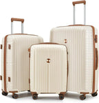 5-piece PP hardshell lightweight travel carry-on luggage set with dual spinner wheels