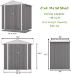 Patiowell 5x3 FT Outdoor Storage Shed Tool Shed with Sloping Roof and Lockable Door Metal Shed