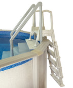 Aqua Select White Outside Flip-up Safety Ladder for Above Ground Pools 48-54H