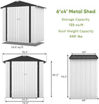 Patiowell 5x3 FT Outdoor Storage Shed Tool Shed with Sloping Roof and Lockable Door Metal Shed
