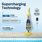 SPECSTAR Cordless Pool Vacuum with Telescopic Pole, Powerful Suction up to 18.5 GPM, 60 Mins Running Time, Handheld Rechargeable Swimming Pool Cleaner for Pools/Spas/Hot Tubs, Yellow